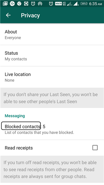 How to block a contact on WhatsApp?