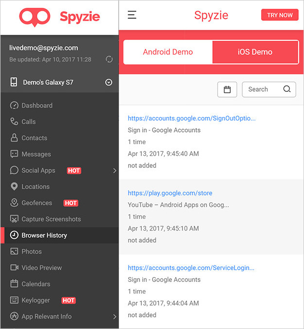 Track Internet Browsing History - Spyzie Browser Tracker