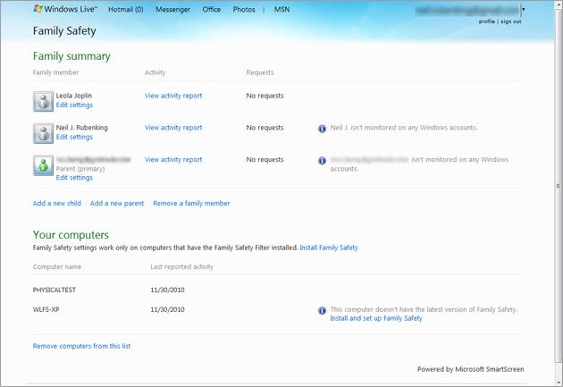 parental control windows 10