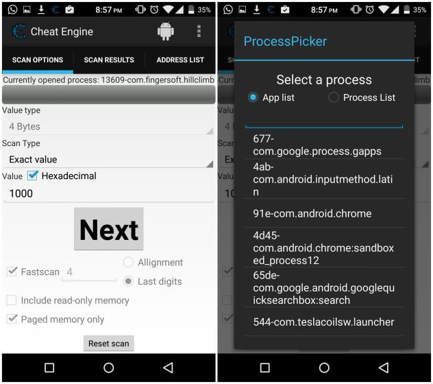 Game Hacker Apps for Android - Cheat Engine